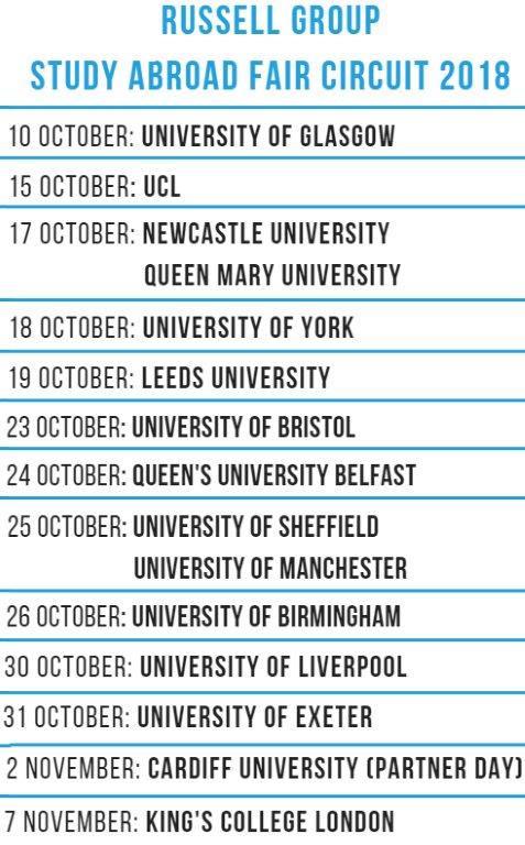 Russell Group Fairs 2018